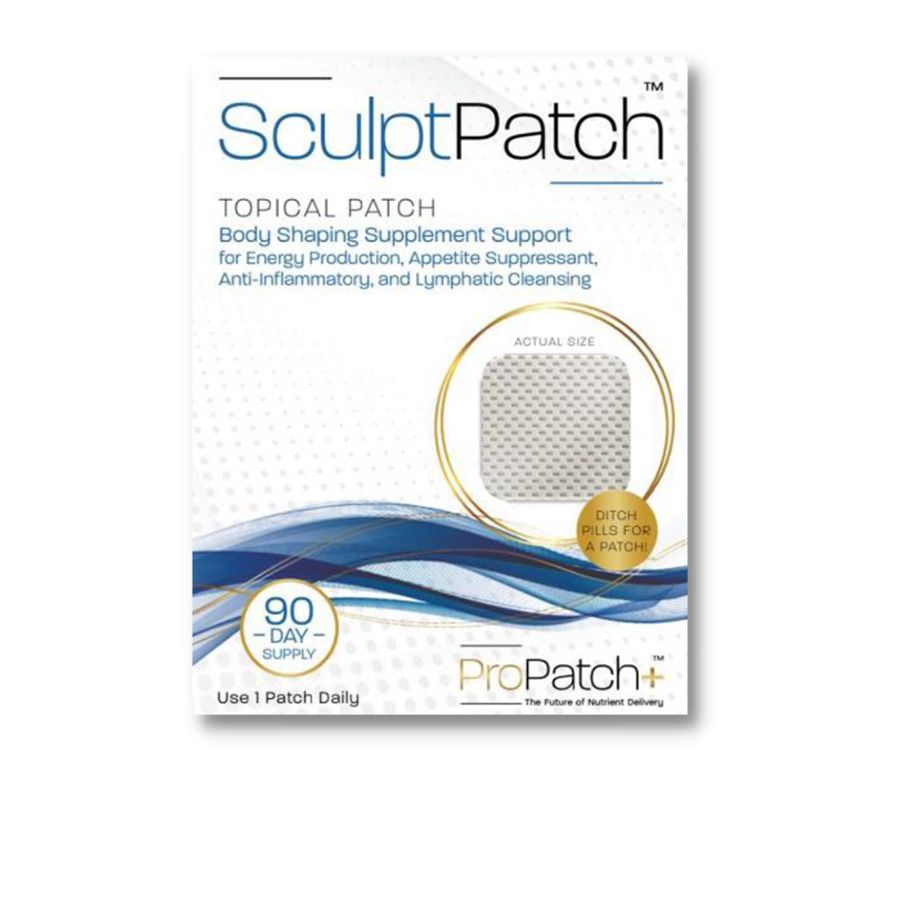 SculptPatch body shaping topical patch packaging.